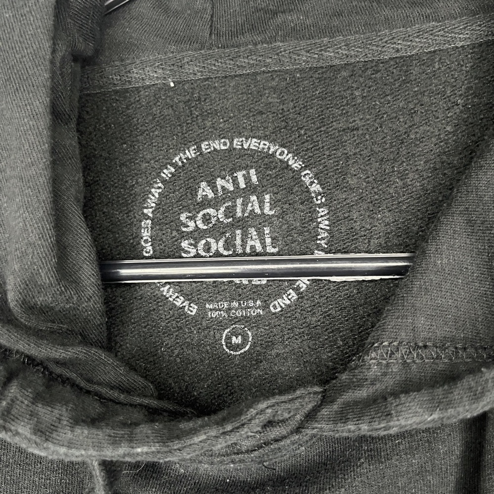 Anti Social Social Club x Fragment Blue Bolt Hoodie (FW19) Black Size M USED - Picture 8 of 8